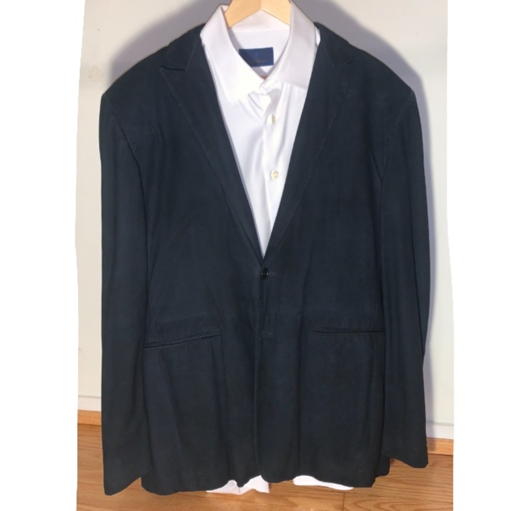 John Varvatos Blue Suede Jacket